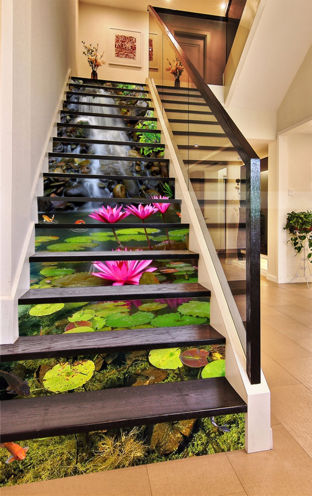 3D Water Lilies 345 Stair Risers Decoration Photo Mural Vinyl Decal Wallpaper AU