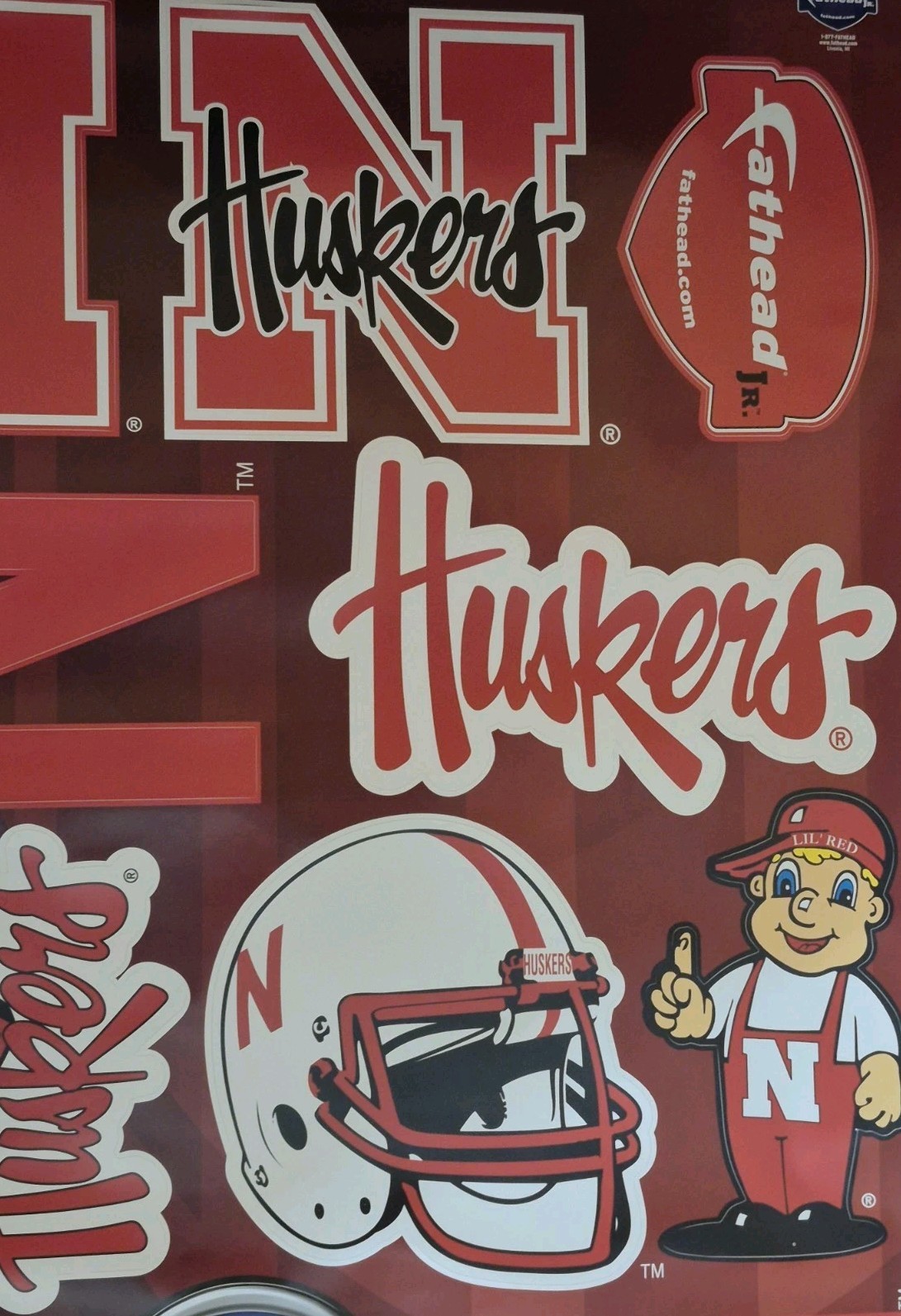 Fathead Jr. Nebraska Cornhuskers Reusable Wall Decals – Vinyl Graphics Set