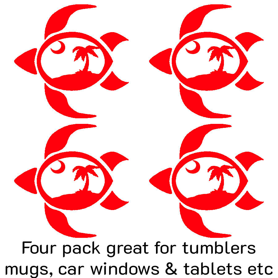 4 Pack Beach Sea Turtle 2.5" Vinyl Decal Car Truck Window Laptop Tablet Tumblers