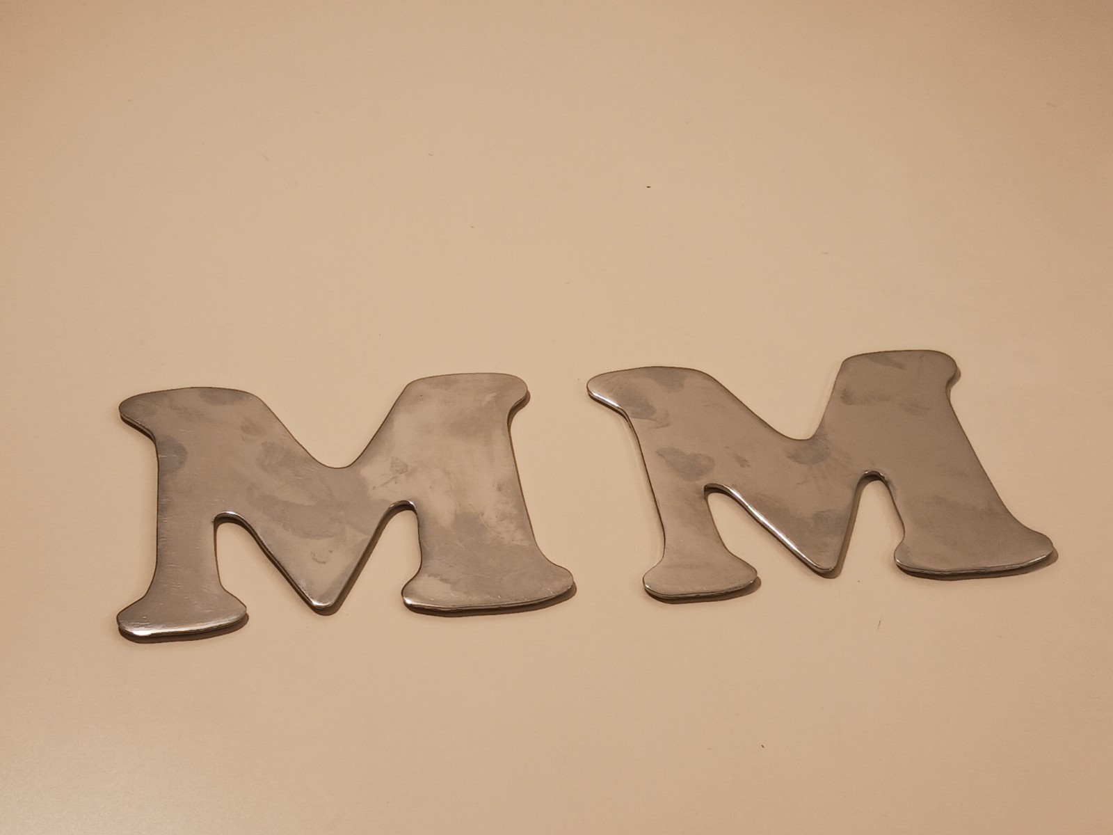 "M" Crome Letter 2X Acrylic Mirror Decal Peel & Stick Shatterproof Wall Decor