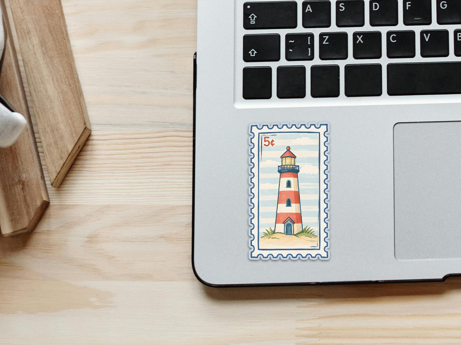 Lighthouse Ocean Vintage Stamp – Vinyl Die Cut Sticker, Waterproof Decal