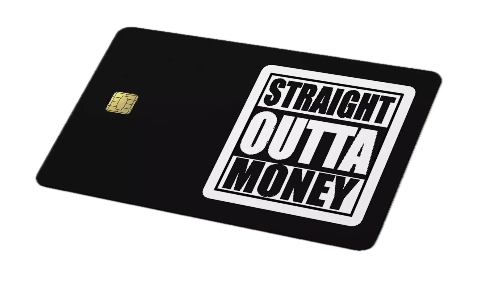 Straight Outta Money Credit Card Skin Sticker Pack of 4, Credit Card Covering