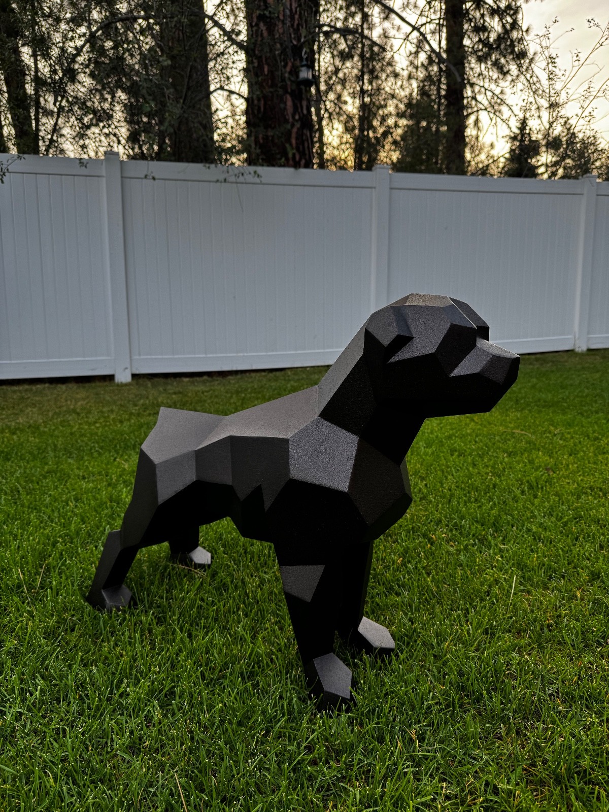 polygonal dog geometric sculpture handcrafted