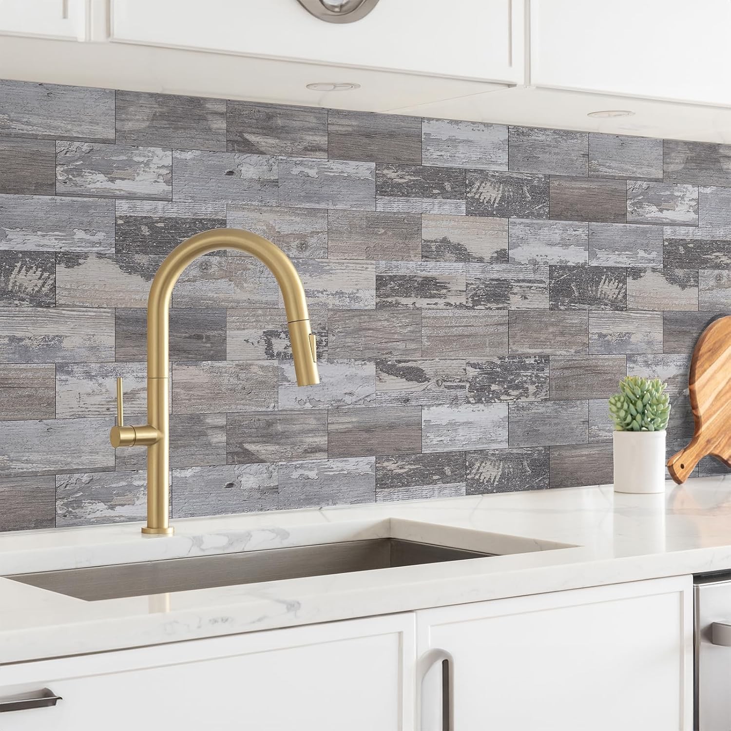 100 Pieces Peel And Stick Backsplash For Kitchen 3" X 6" Pvc Subway Tile Upgrade