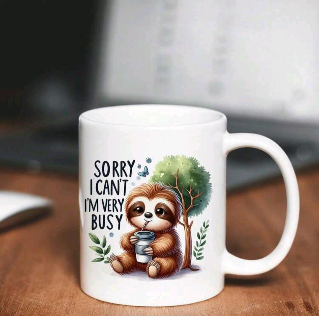 12pcs/Set Sloth Cartoon Vinyl Decal Stickers Waterproof 5.8cm for Coffe Mugs