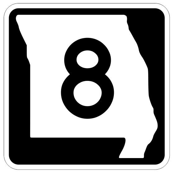 Missouri State Route 8 Sticker Decal R7185 Highway Sign Road Sign