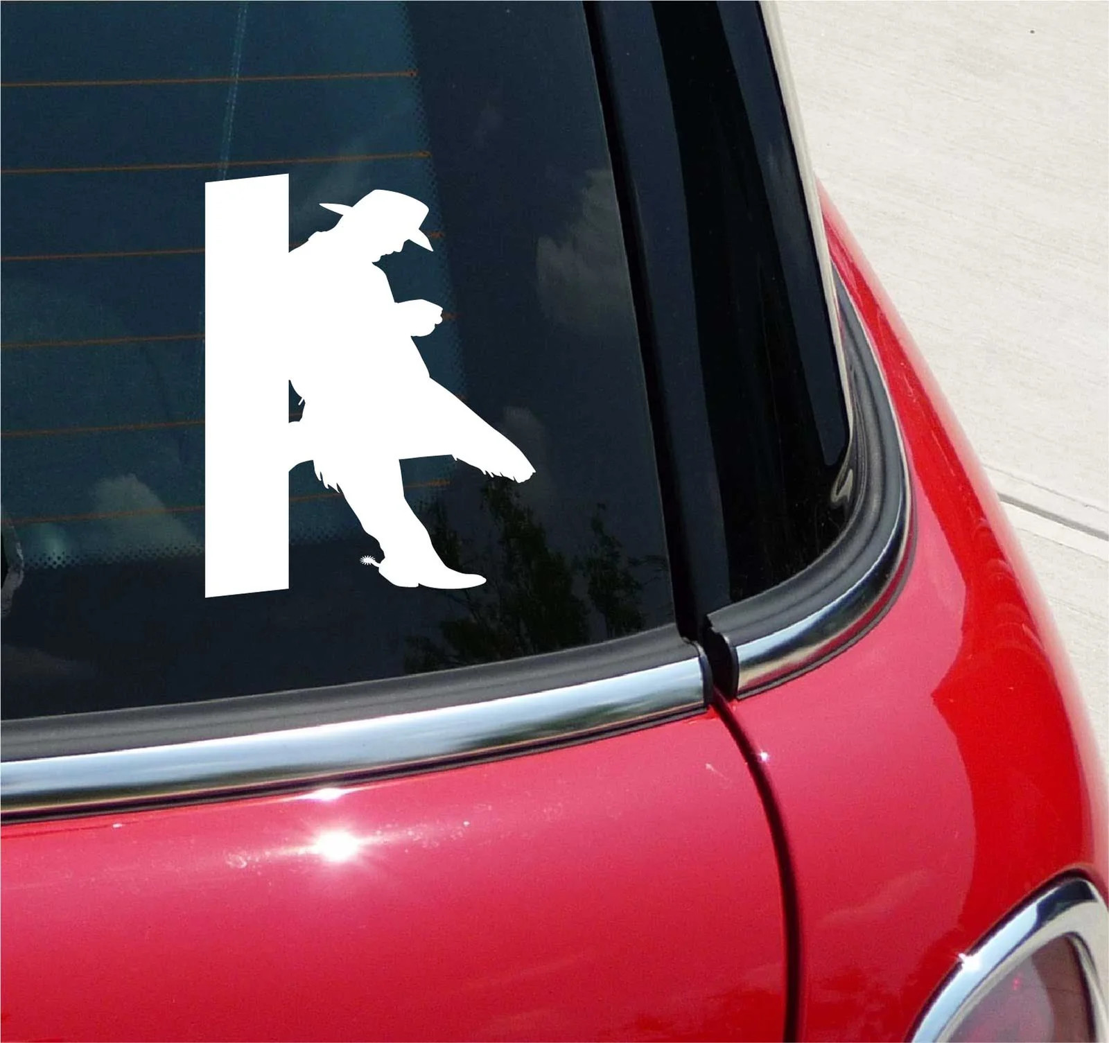 COWBOY LEANING ON POLE OLD WEST GRAPHIC DECAL STICKER ART CAR WALL