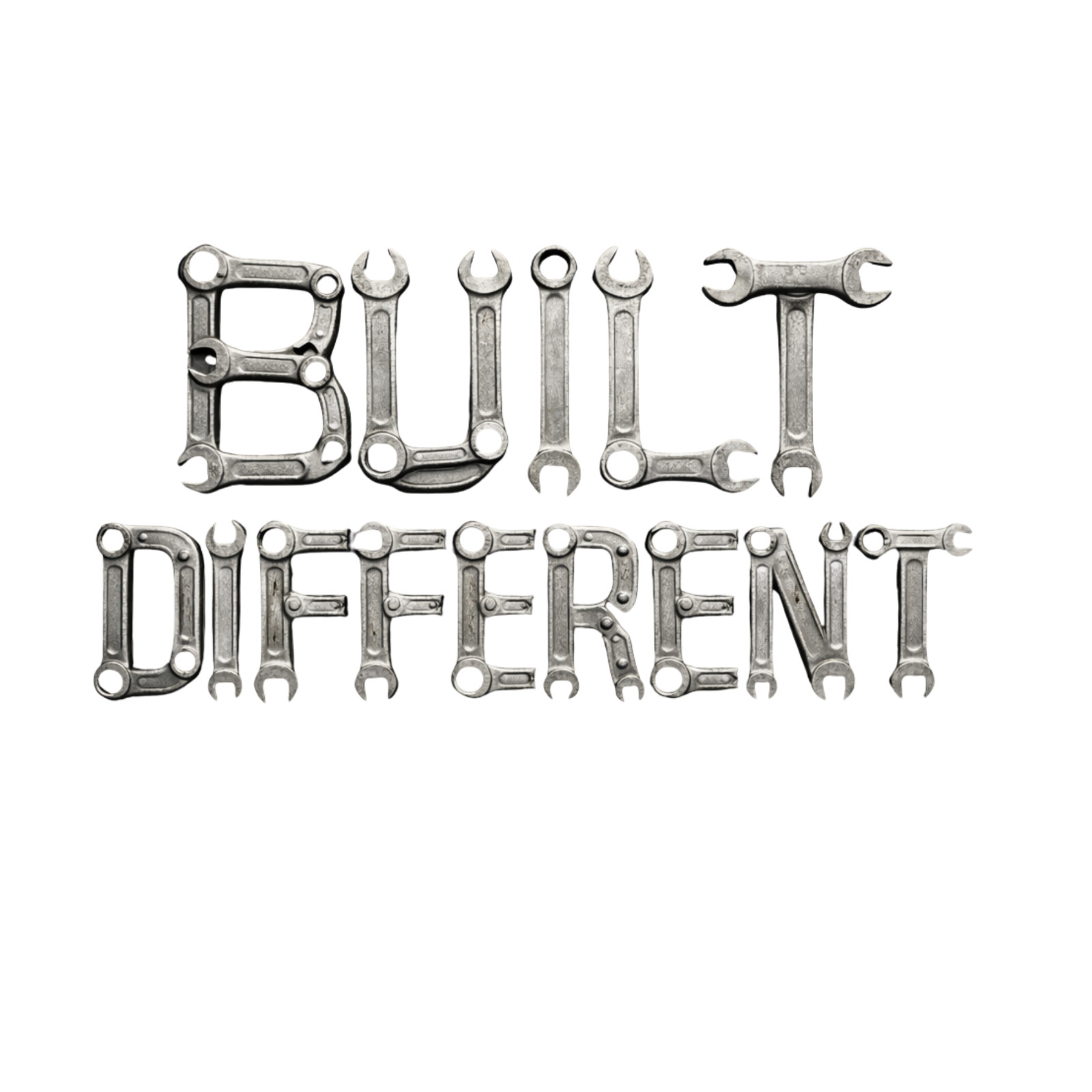 Built Different Wrench Tool Letters 3” UV DTF Decal Mechanic Sticker
