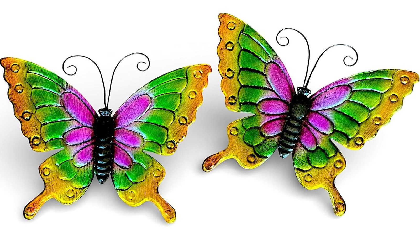 STC World Metal Butterfly Wall Art Outdoor Garden Decor Large Multicolor Wall…