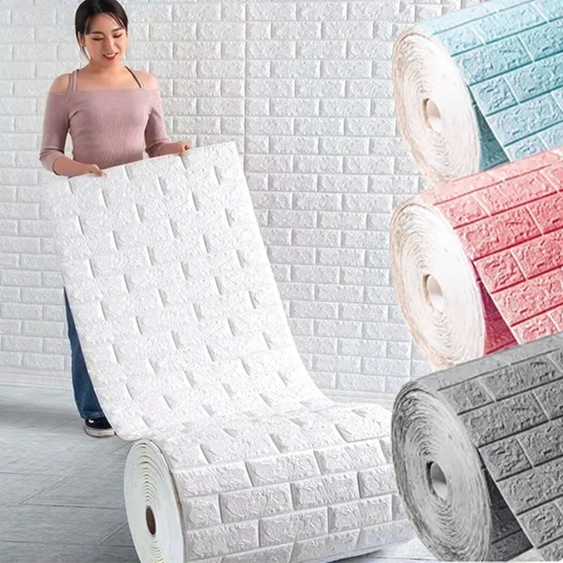 Brick Wall Sticker Self-Adhesive Wallpaper 3D Tile Foam Panel Waterproof Sticker