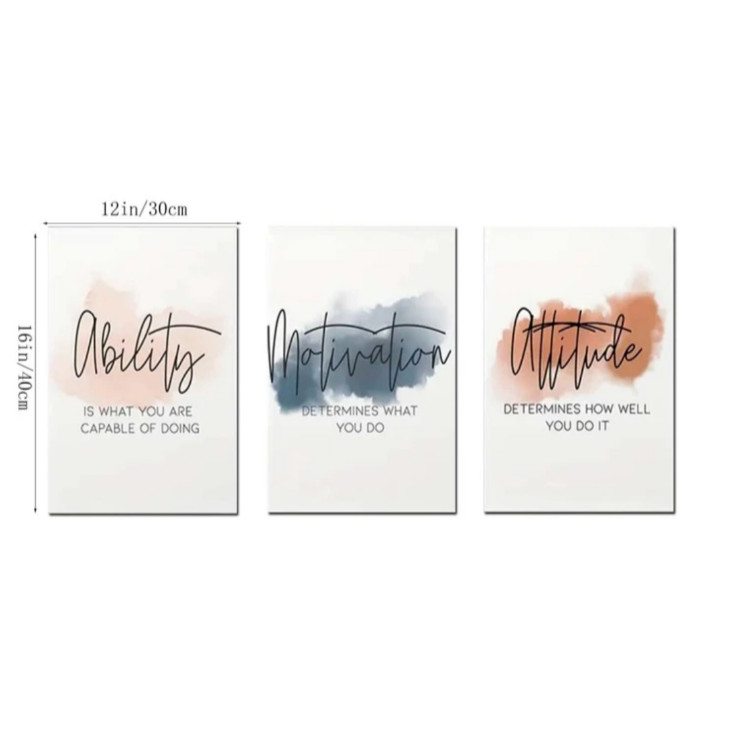 3pcs/set Unframed motivational Art Prints Wall Decor