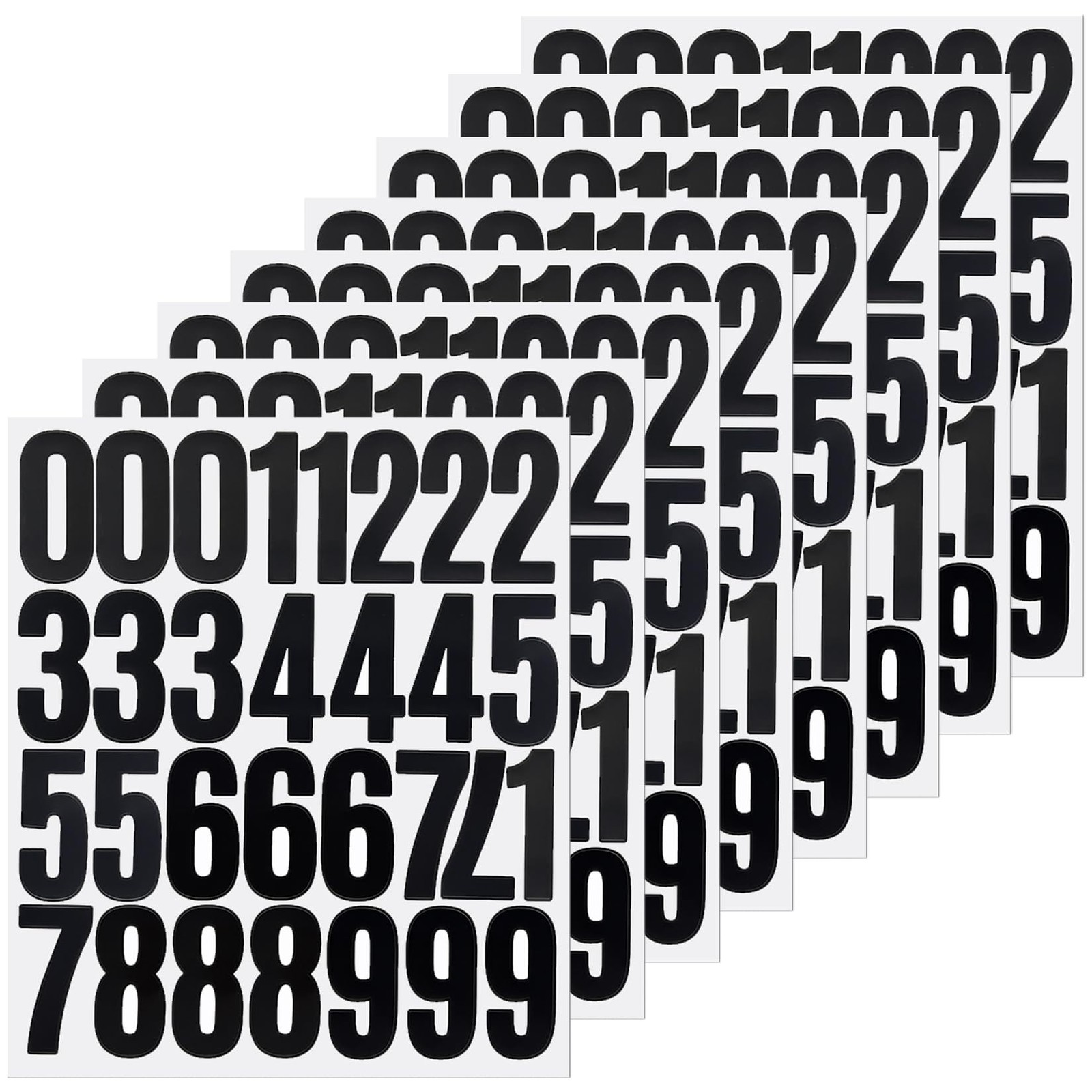 240 Numbers,2-Inch Self-Adhesive Vinyl 0-9 Number Decals 2 INCH, Black