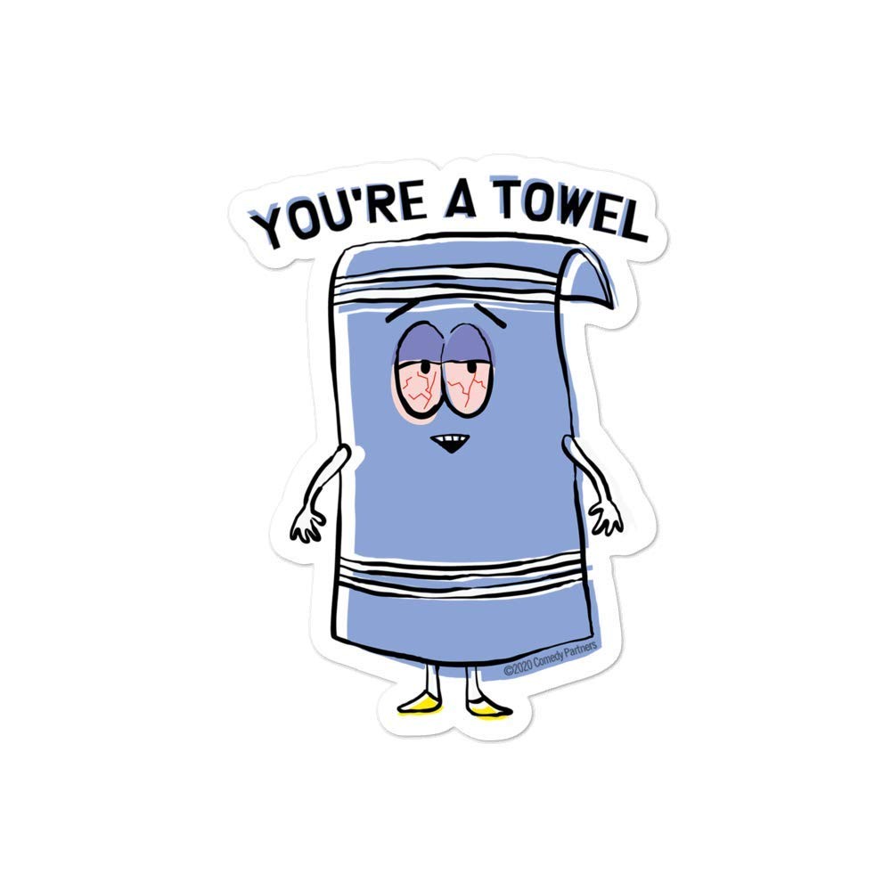 South Park Towelie Die Cut Sticker – Officially Licensed 5.5" x 5.5", White