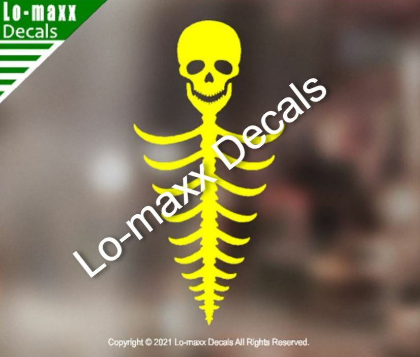 Skull And Ribs Triangle Original Custom Art High Quality Die Cut Vinyl Decal
