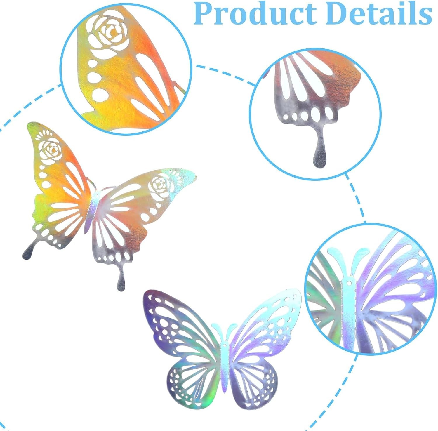 Laser Butterfly Wall Decor 48Pcs 3D Silver Butterfly Wall Stickers for Party …