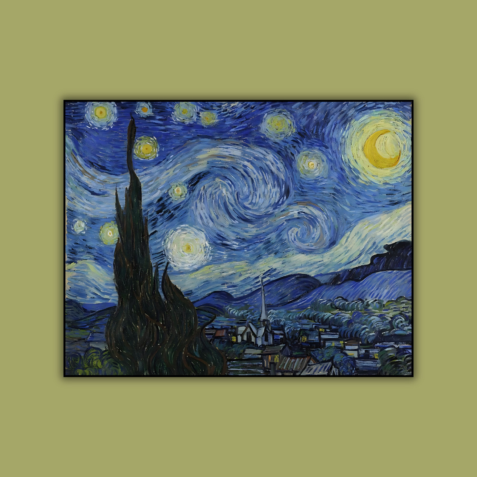 Van Gogh Starry Night Laptop 3" Vinyl Laminated Sticker