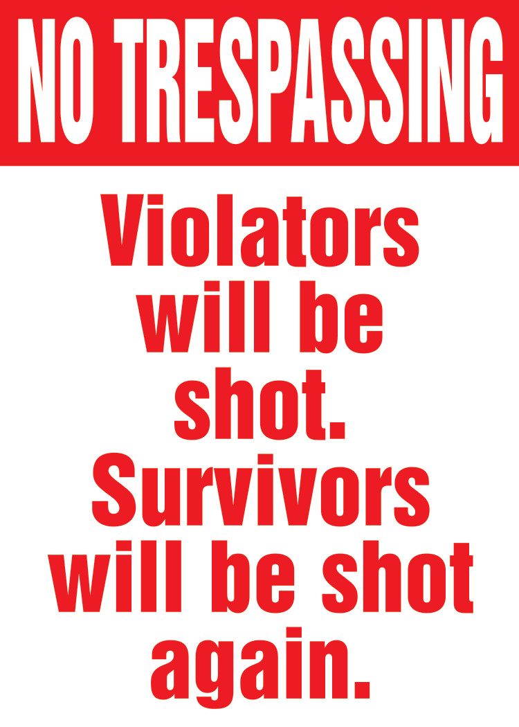 No Trespassing: Fridge Magnet Kitchen Home Decor – 3.5" x 2.5" Made in USA
