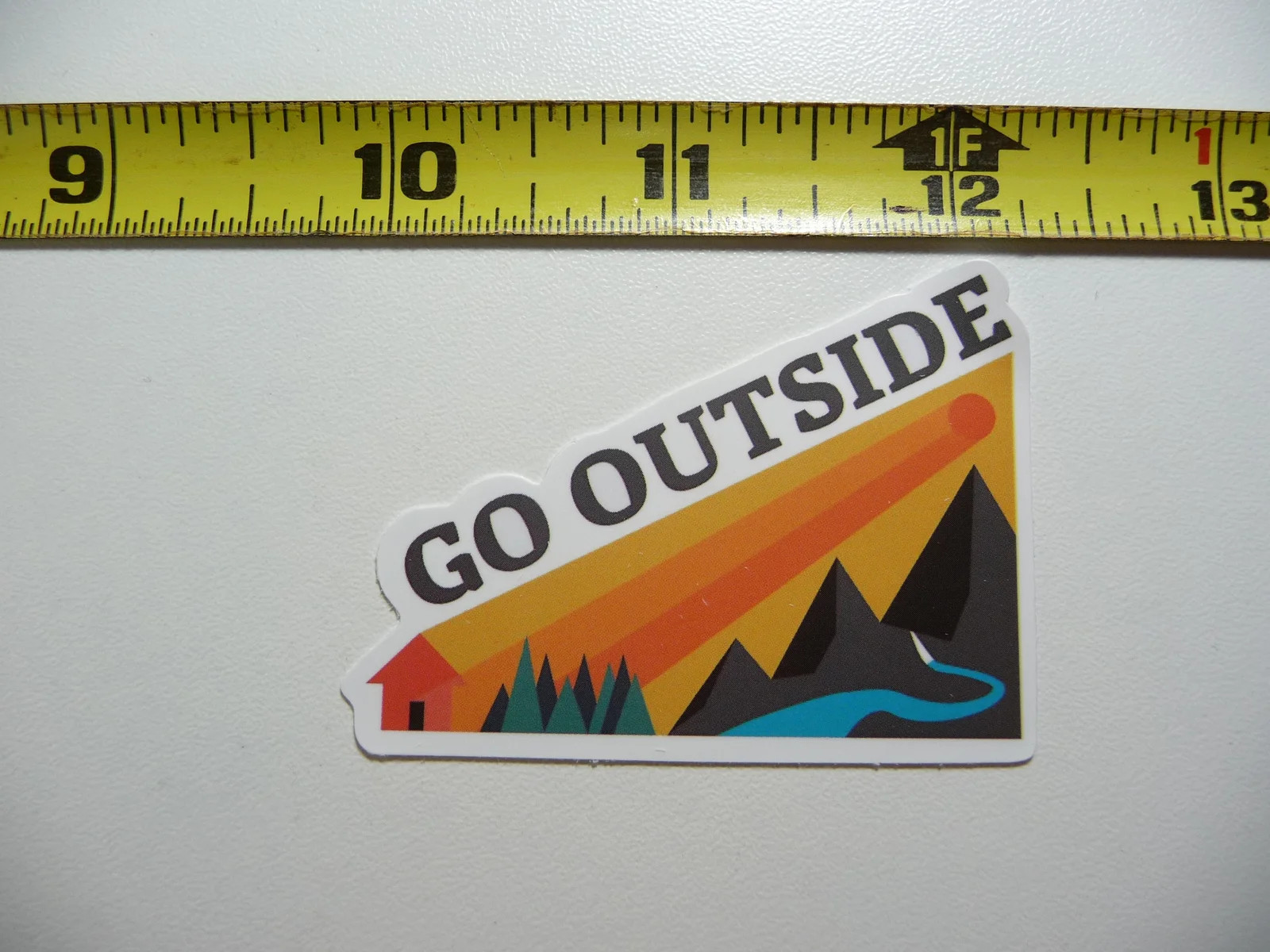 GO OUTSIDE MOUNTAINS SMALL STICKER DECAL CAMPING TRAVEL VACATION FUNNY