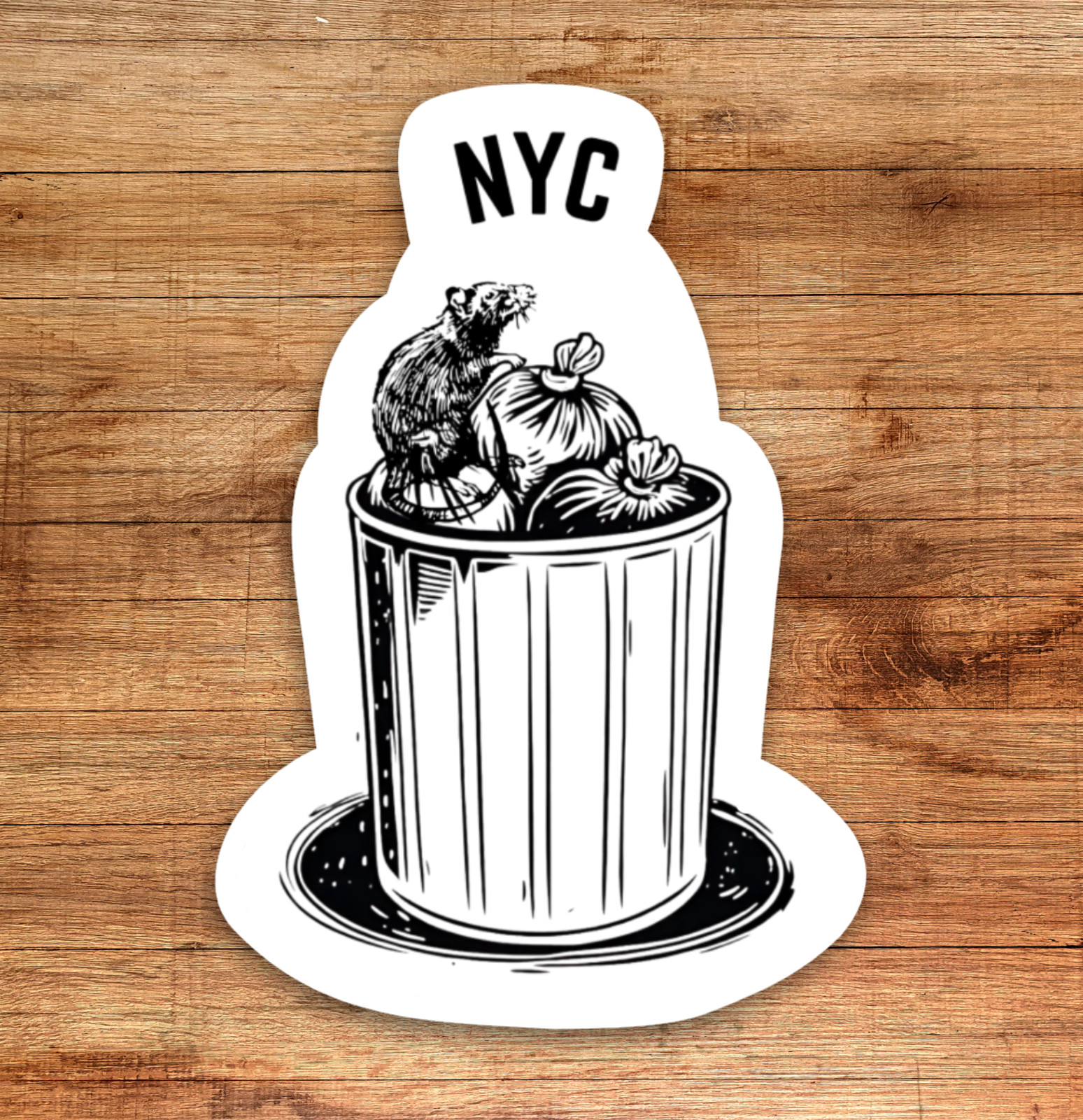 New York City Rat Garbage NYC – Funny Vinyl Die Cut Sticker, Waterproof Decal