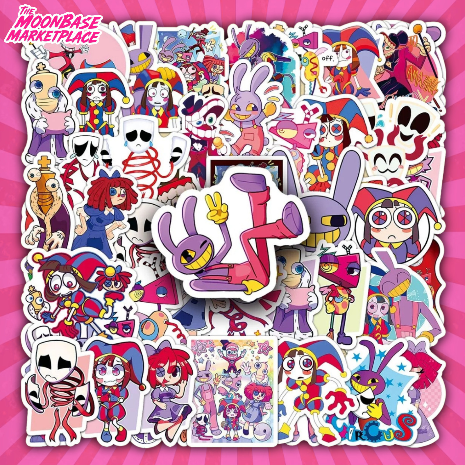 TADC Plush Bundle Gummigoo Caine + 150pc Sticker set Amazing Digital Circus