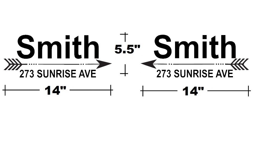 SET OF 2 CUSTOM PERSONALIZED VINYL MAILBOX NUMBERS NAME DECAL, (Model 20)