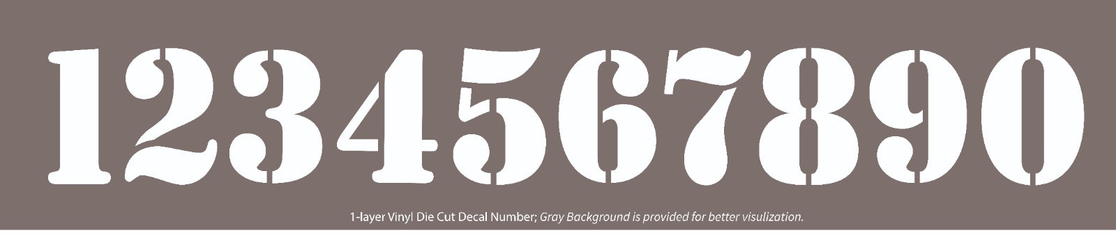 0-9 7-32" Stencil Joe Big Size White Outdoor Vinyl Die Cut Decal Numbers US-made