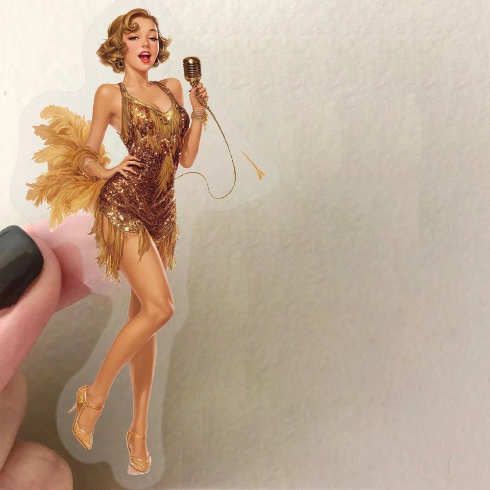 50 Pop Girl Stickers Vintage Retro American Pinup Decals Laptop Phone Waterproof