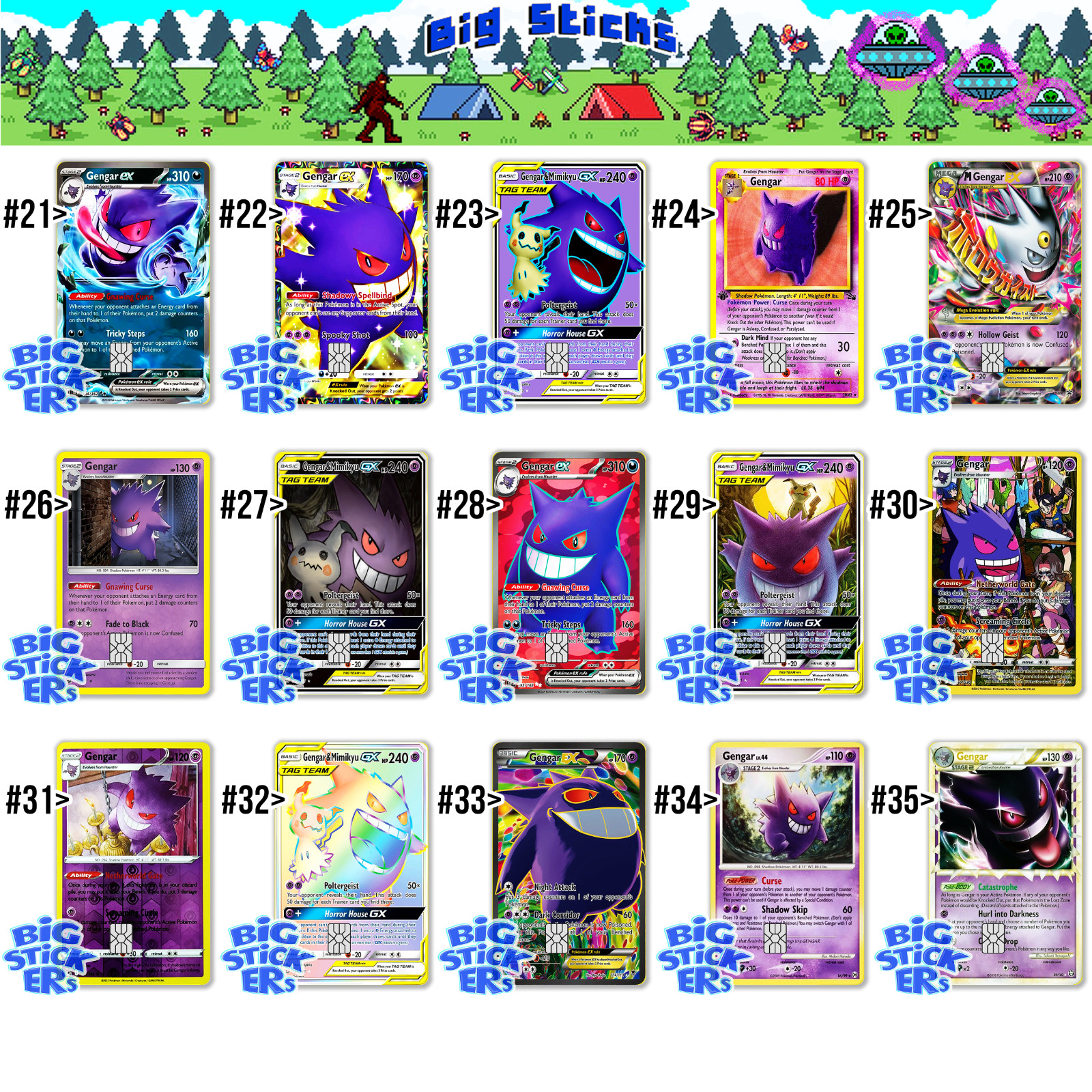Gengar PTCG Series Credit Card Skin Cover / Decal Die-Cut Sticker