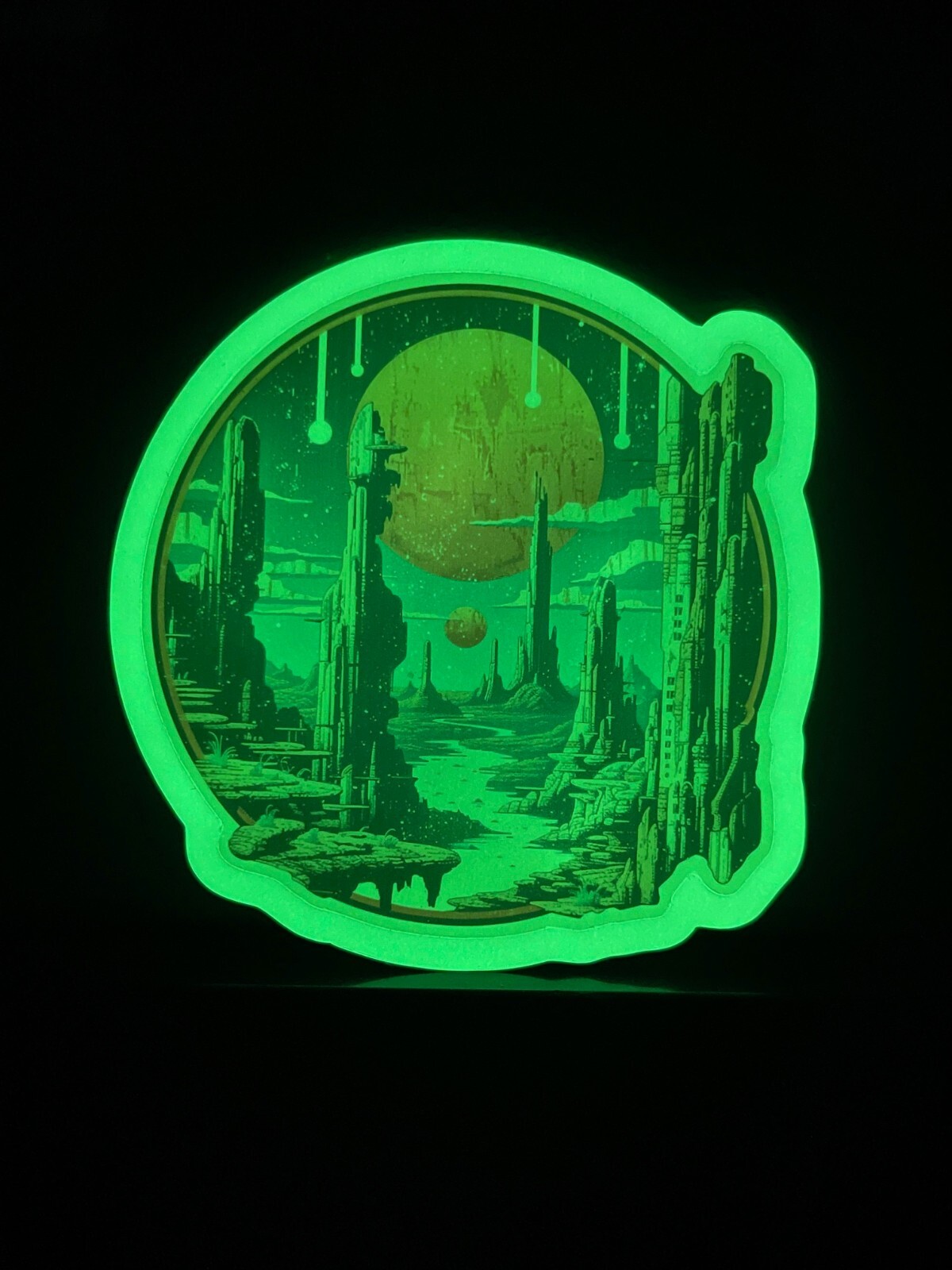 Other Worlds Glow in the Dark Stickers Sci-Fi Fantasy Decal Space Laptop Vinyl