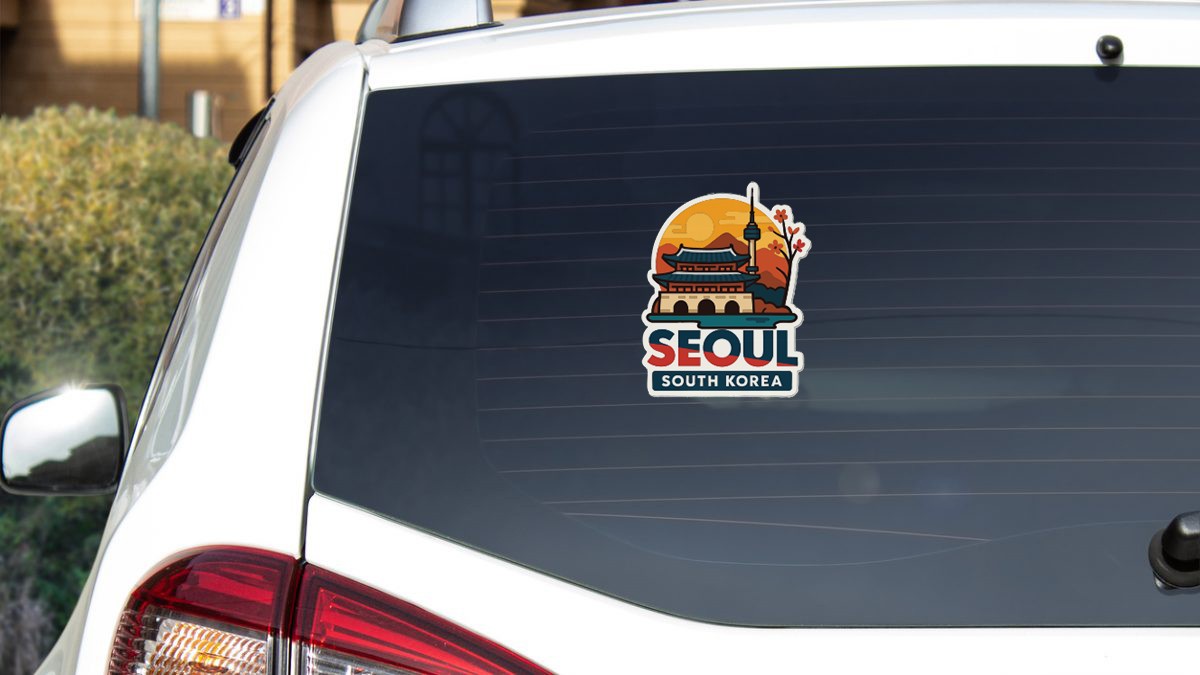 Seoul South Korea Sticker Decal Vinyl Die-Cut City Skyline Landmark Design
