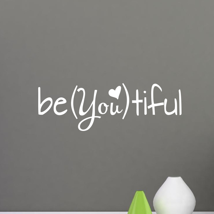 BE YOU TIFUL Quote Vinyl Wall Decal Lettering Decor Sticker Nursery BEAUTIFUL