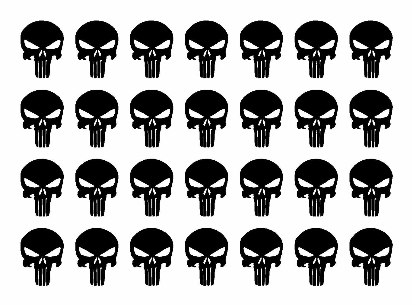 The Punisher Small 1" Skull Vinyl Decals Phone Laptop Gun Helmet Stickers Sheet