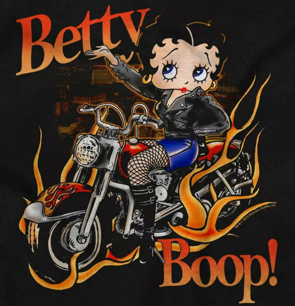 Betty boop Motorcycle Fire Sticker Decal Laptop Mirror Cup Tumblr Locker Bin