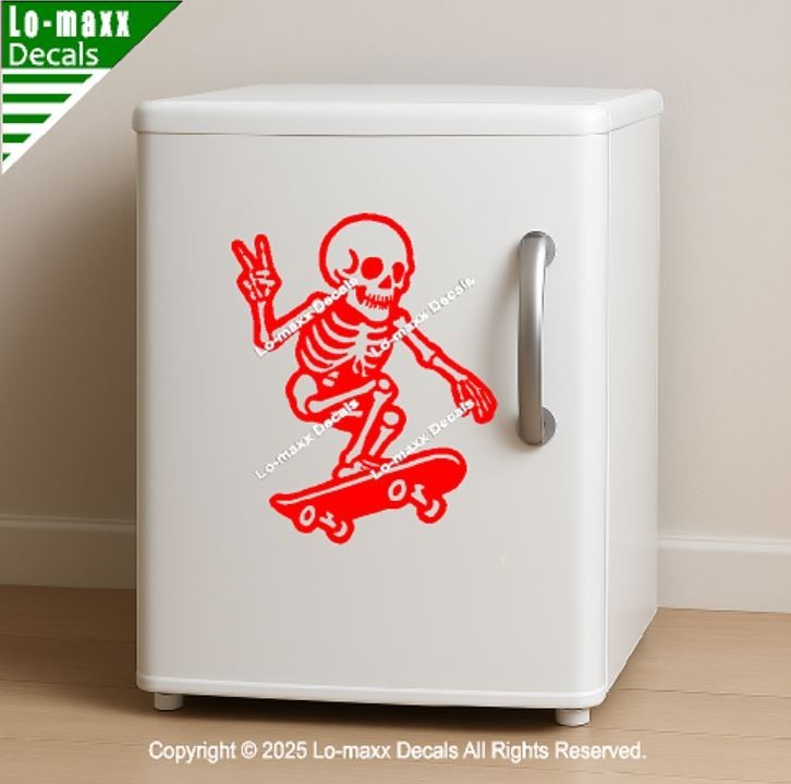 Skateboarding Skeleton Bones On Board Funny Die Cut Vinyl Decal Sticker