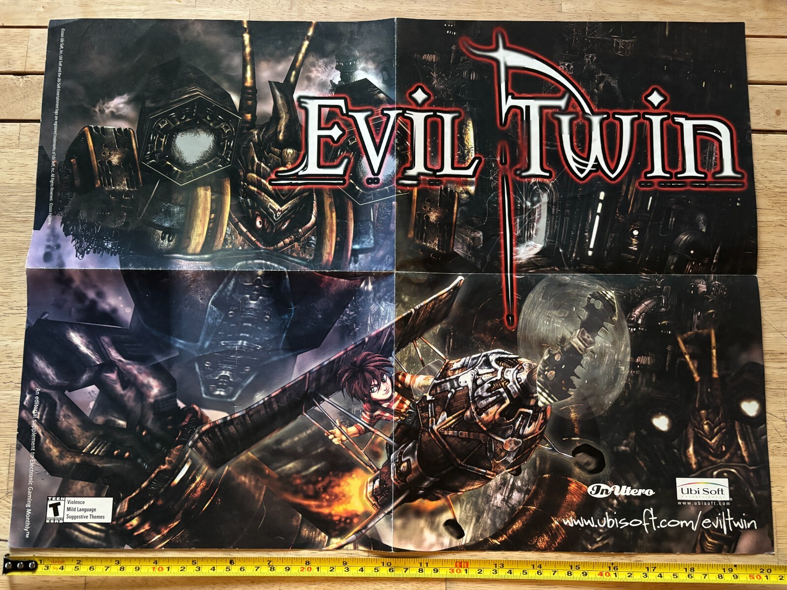 Evil Twin – Vintage Poster – Ubisoft – Size 20.5” X 15” – Gran Turismo On Back