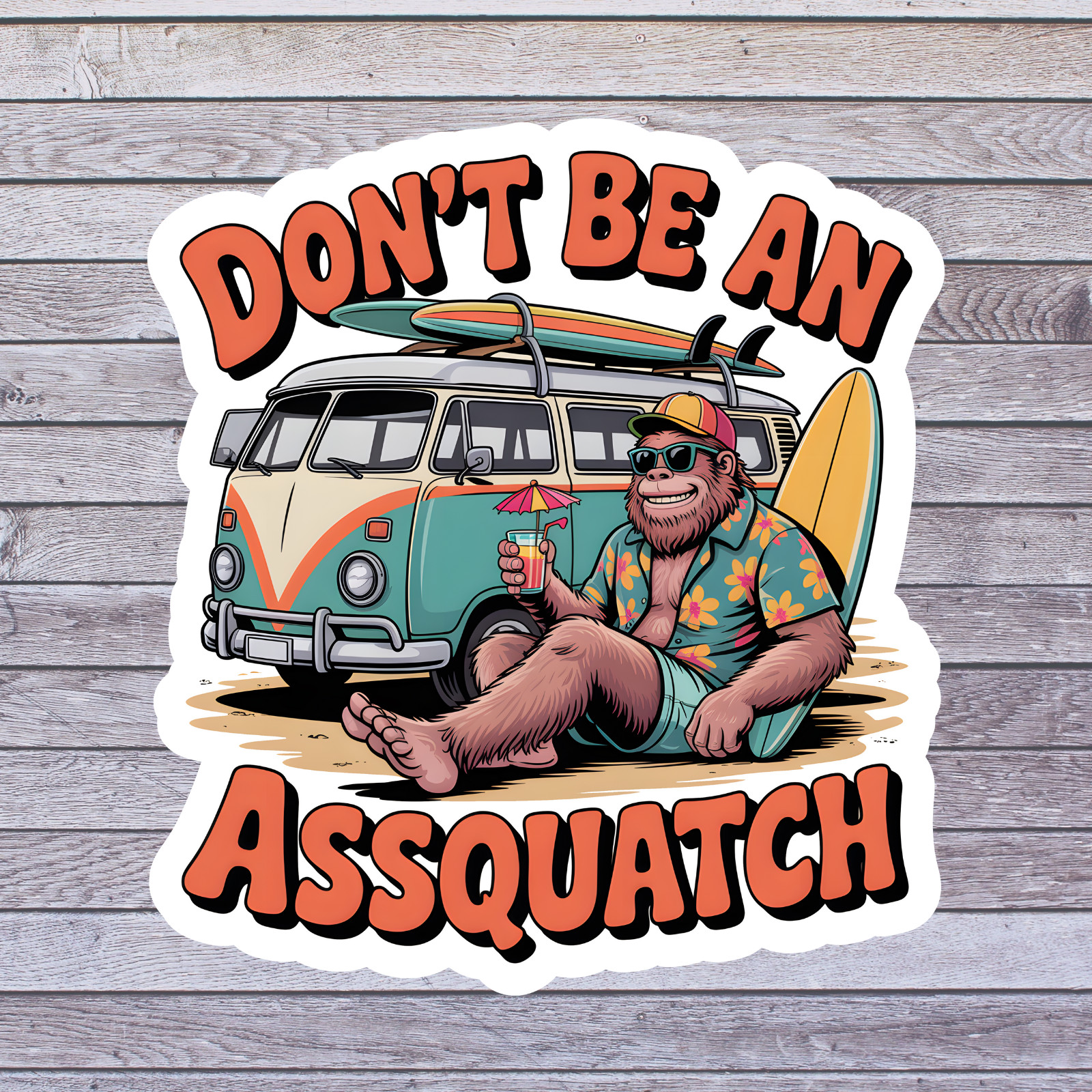Assquatch Bigfoot sticker vinyl decal funny sasquatch joke design