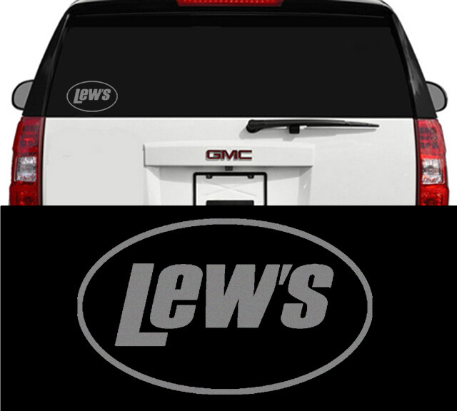 Lew's Fishing Reels & Rods Outdoor Sports Vinyl Decal Sticker Metallic Silver