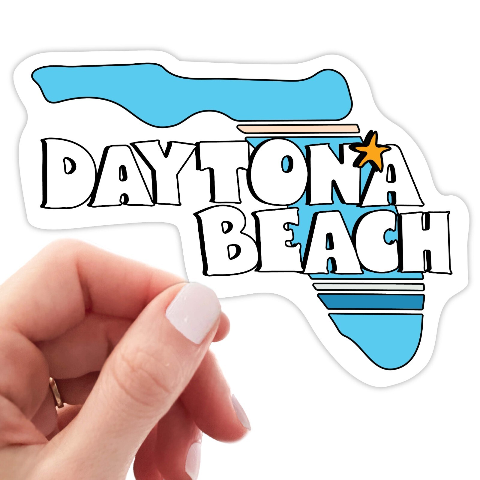 Daytona Beach Sticker Florida Laptop Computer Decal Car Bumper FL Road Trip