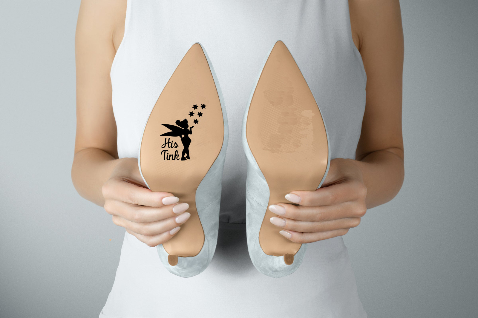 Whimsical Peter Pan & Tinkerbell Wedding Shoe Stickers for Couples – 143