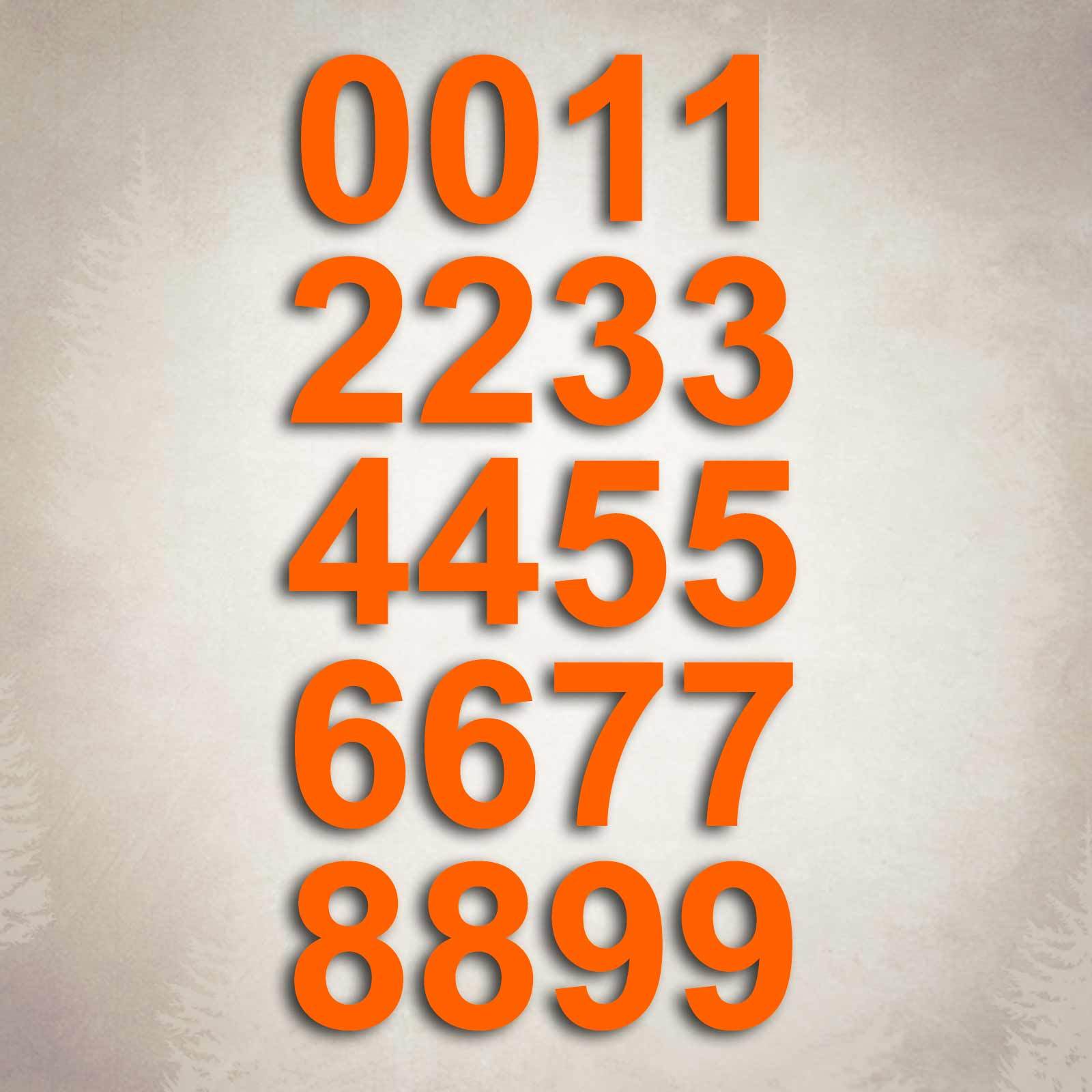 Orange Vinyl Custom Number Decal Sheet Mailbox Address Boat Sticker Kit
