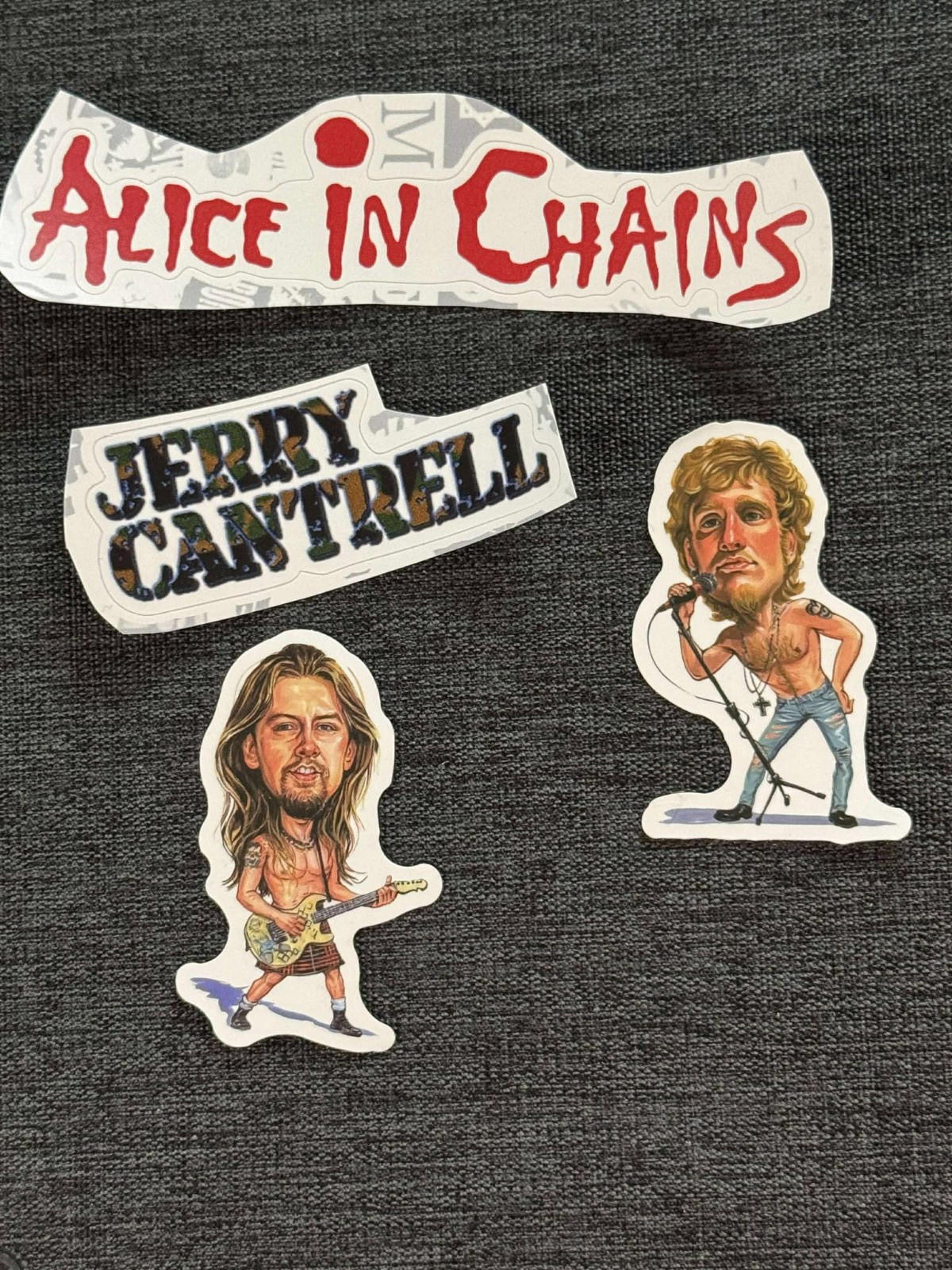 Lot of 4 ALICE IN CHAINS 1" to 4 1/2" Band Logo STICKERS Cantrell FAST! FREE!