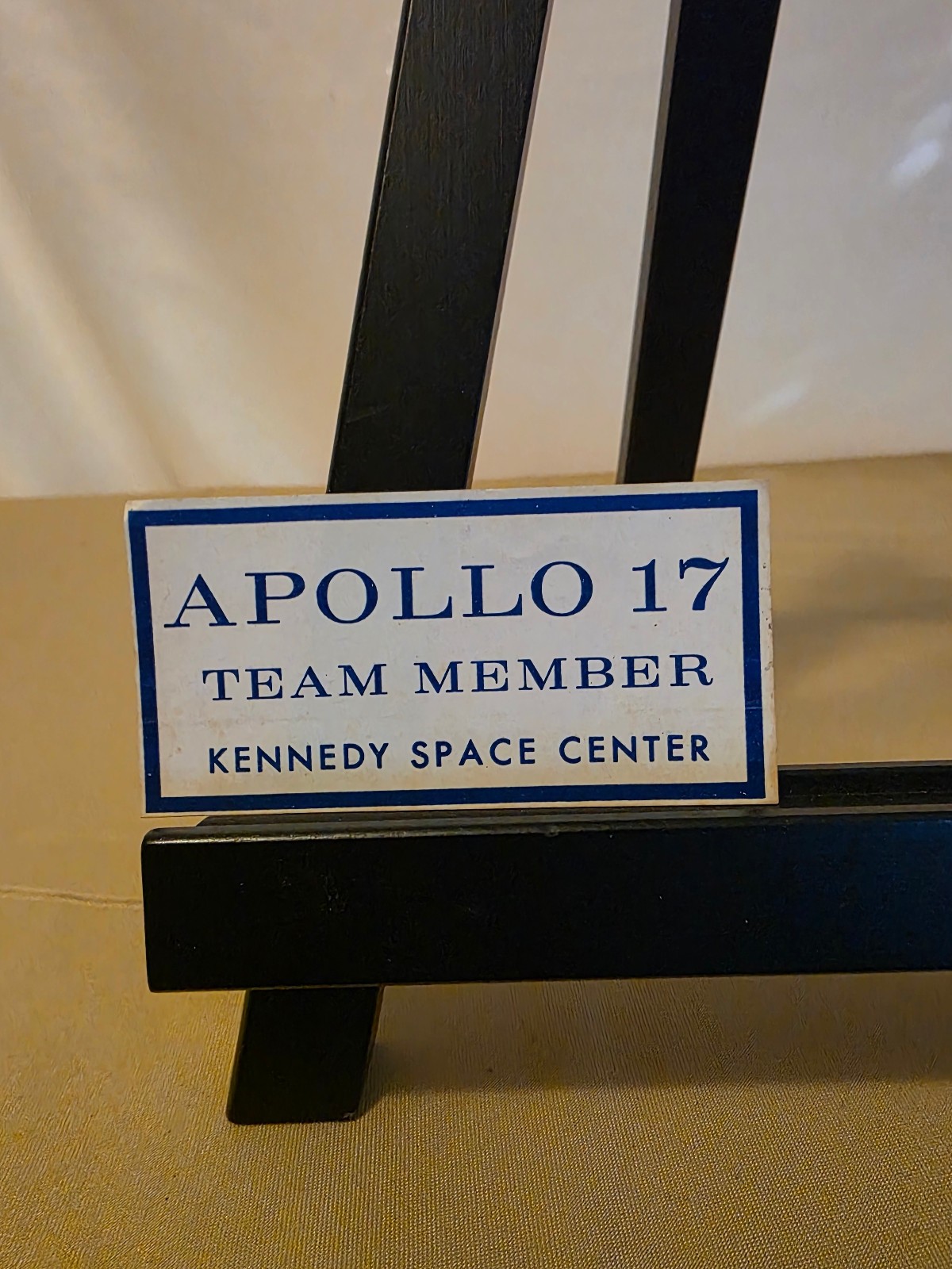 Apollo 17 Team Member Kennedy Space Center card 3 -3/4 inch long