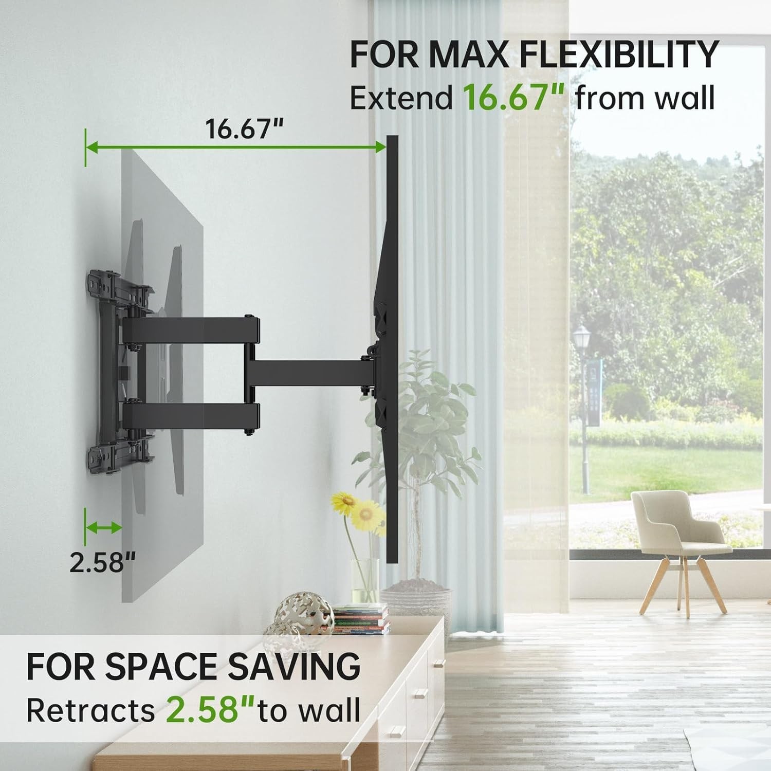Ul Listed Tv Wall Mount For 42"85" Tvs Up To 110lbs And 8"24" Wood Studs Tv Moun