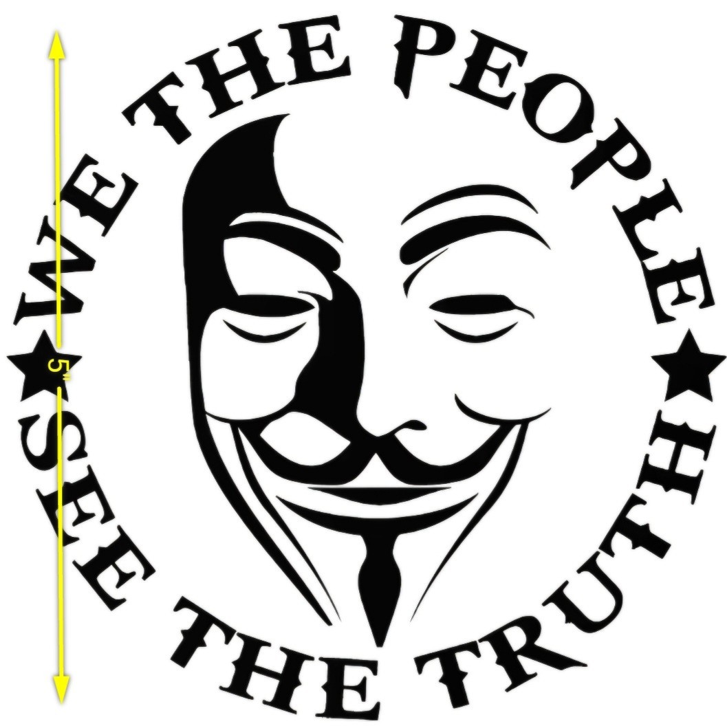We The People Quote Black Round Vinyl Wall Decal Sticker – Self-Adhesive 5" X 5"