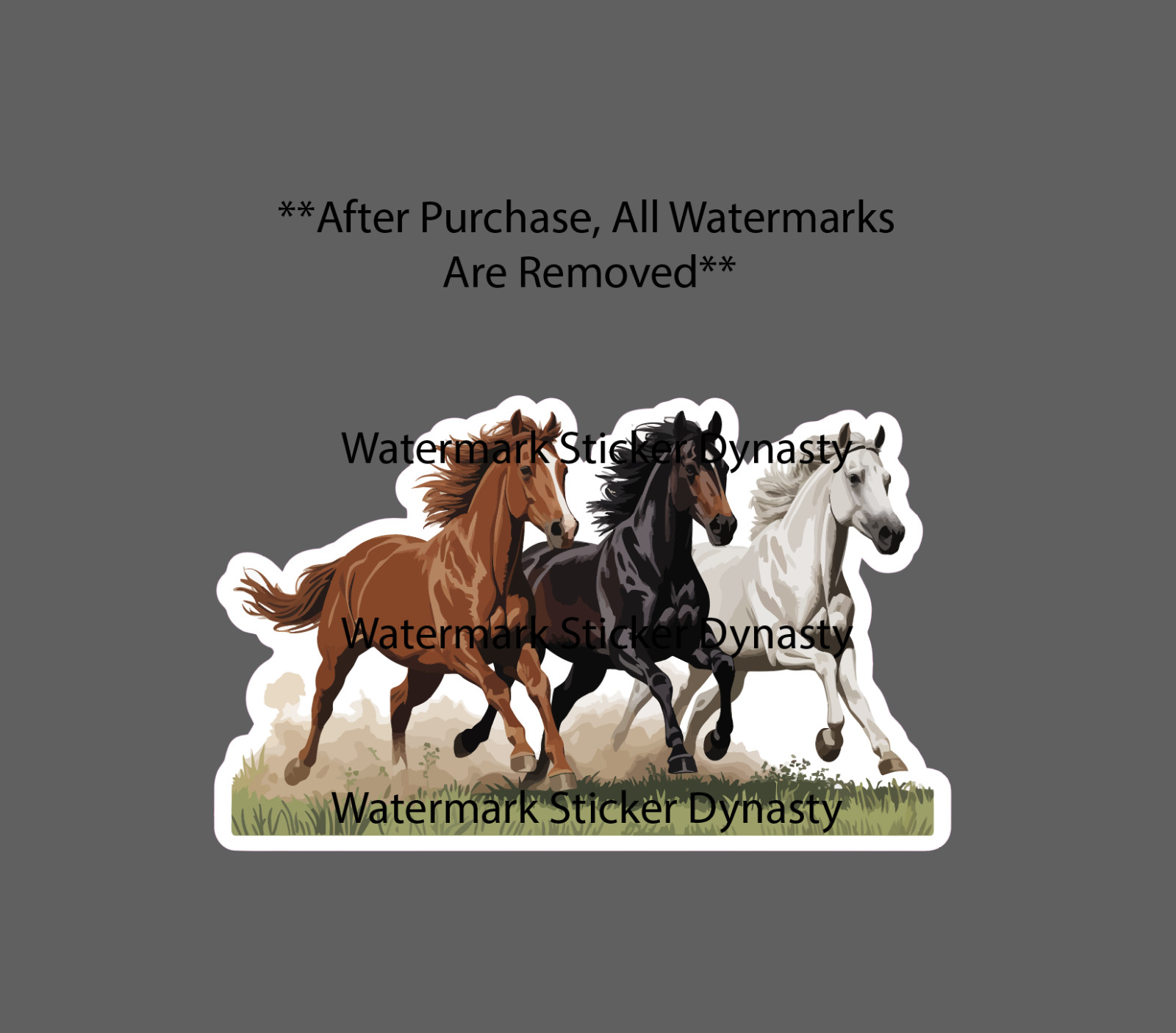 Horses Running Sticker Waterproof Decal Wild Farm Farmhouse Animal Gift NEW