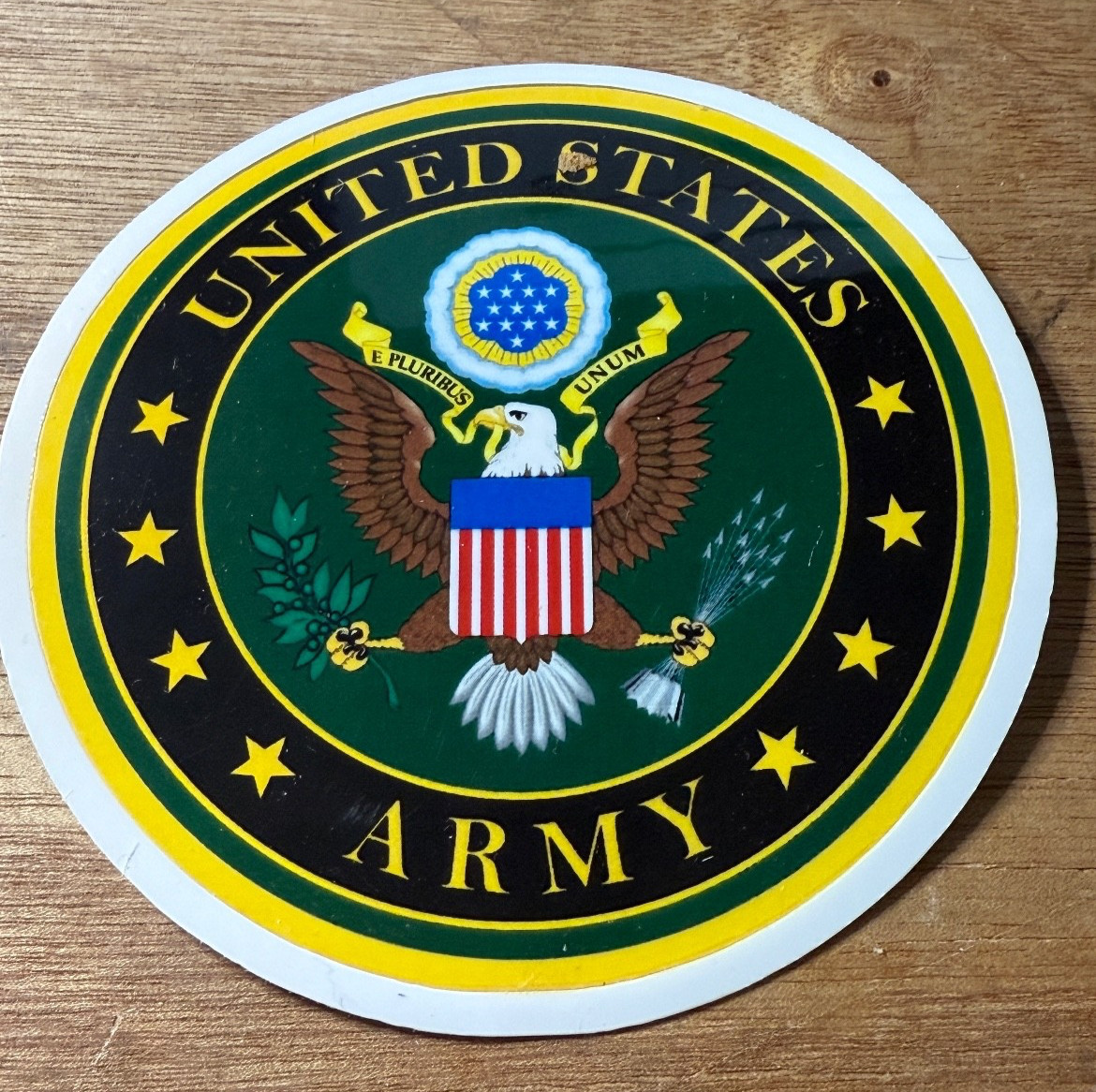 STICKER US Army vinyl laminated glossy green gold trump new patriotic USA
