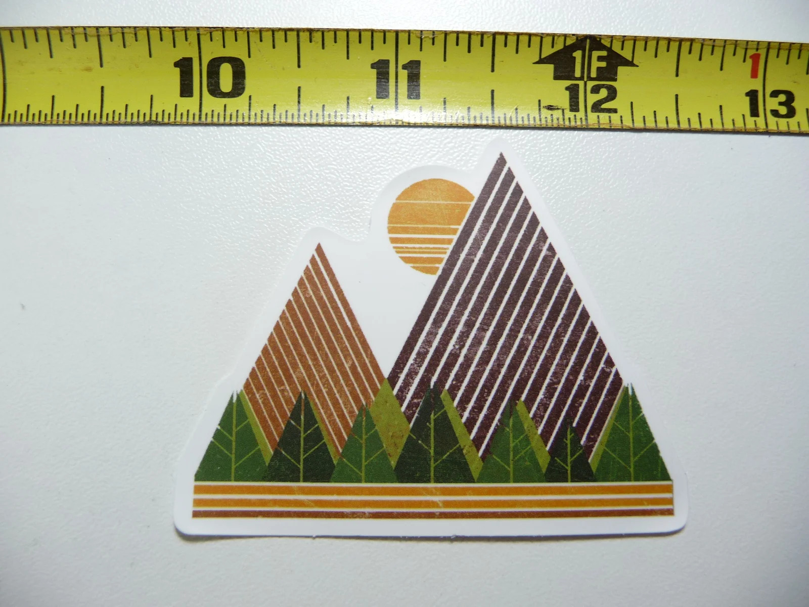MOUNTAINS TREES SMALL STICKER DECAL HIKING CAMPING WOODS NATURE HIKE