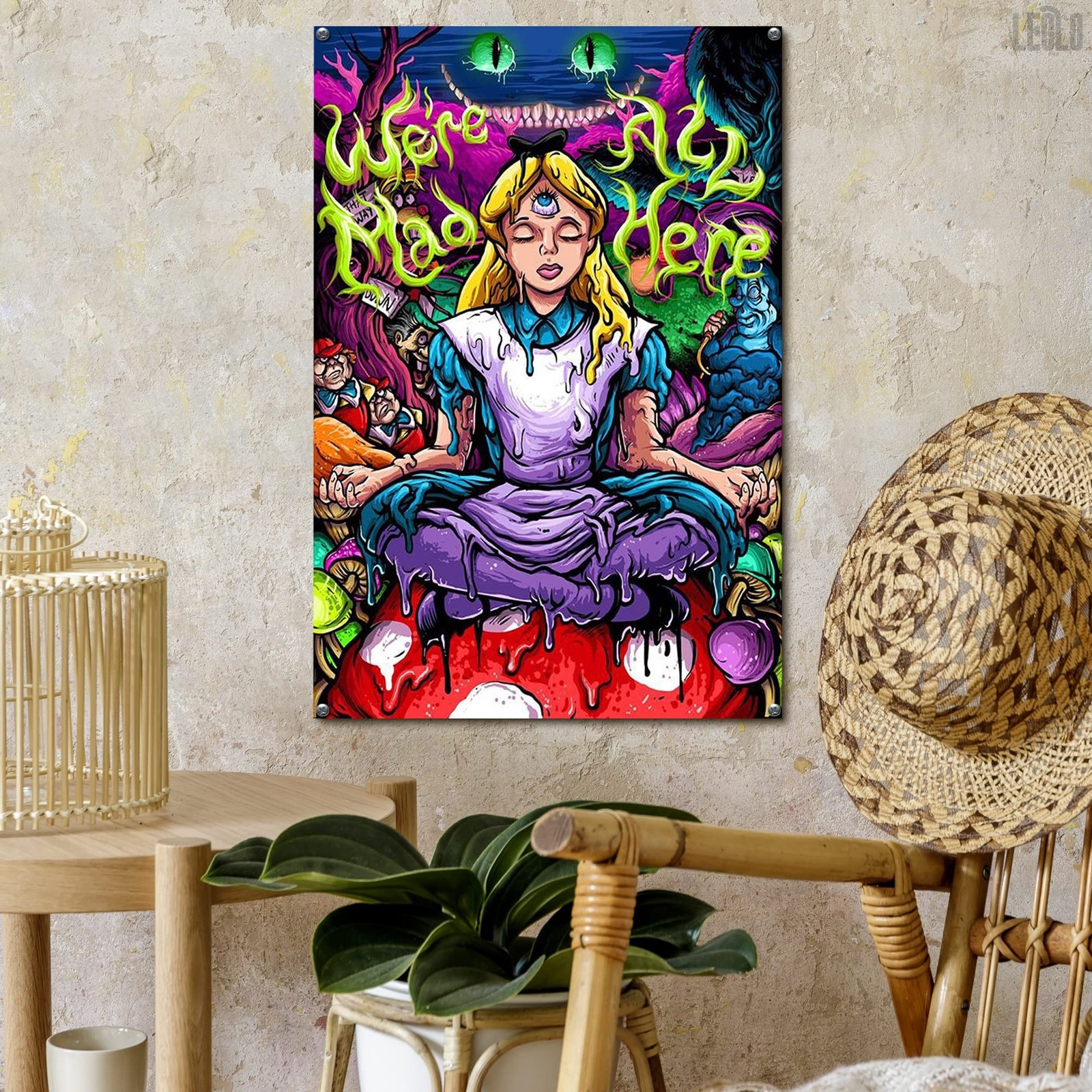 Halloween Psychedelic Tapestry for Bedroom Wall Decor – Spooky Canvas Wall