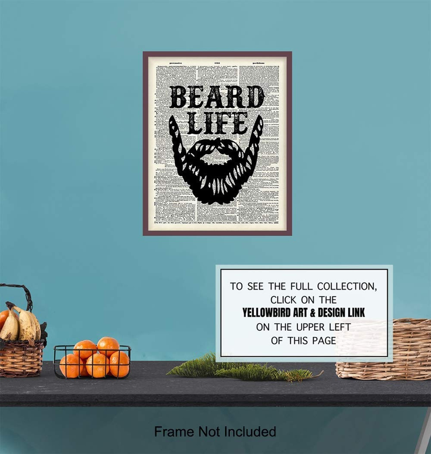 Beard Life Typography Bathroom Wall Art 8×10 Poster Print – Unique Home Decor…