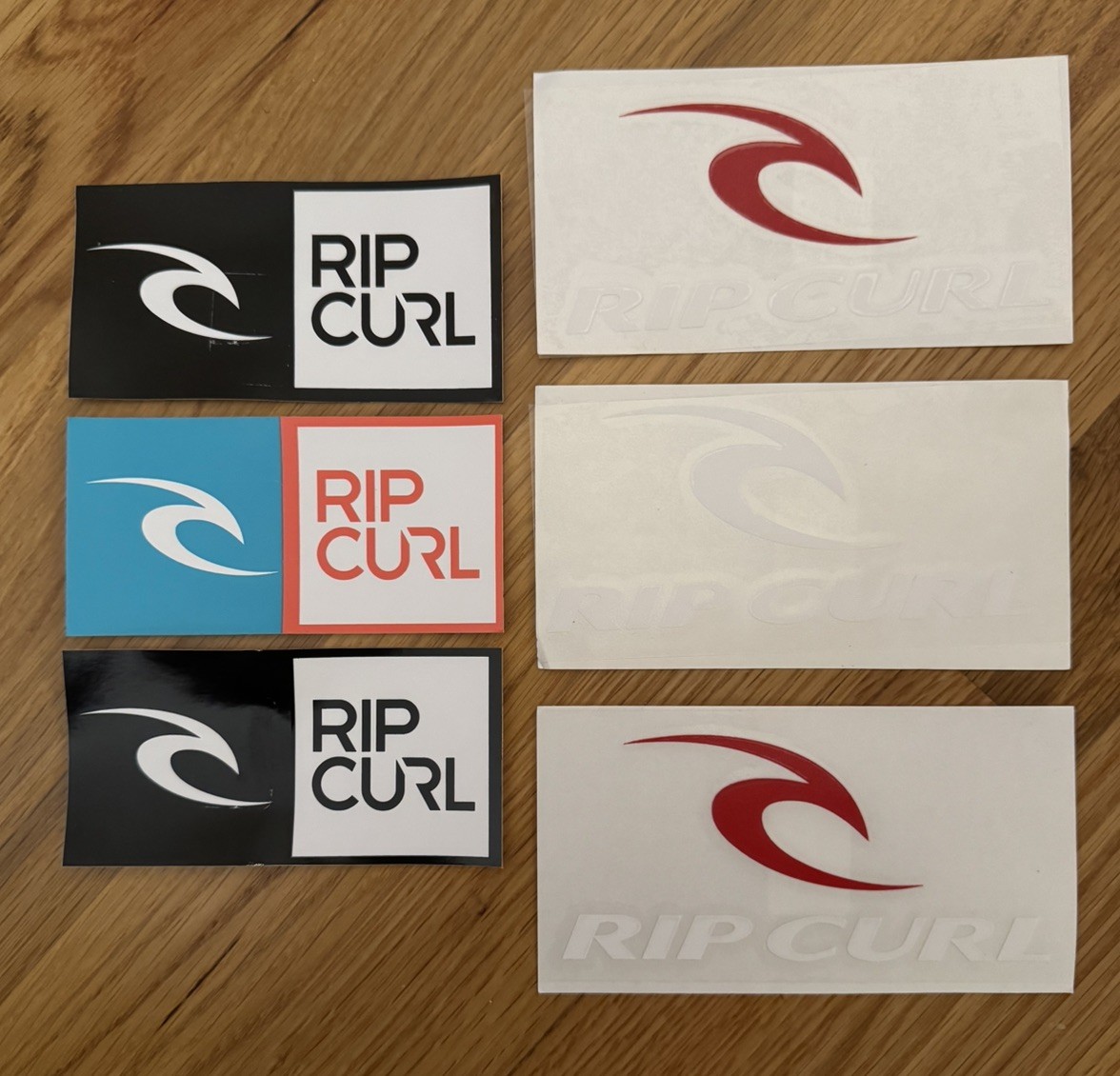 Lot of Six Rip Curl Stickers – Die cut window Decal Surf Surfboard Surfing Beach